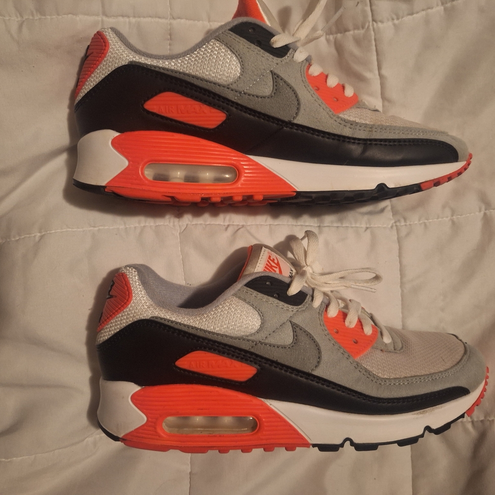 Kids Nike Air Max Sneakers - Gray, Black, and Orange